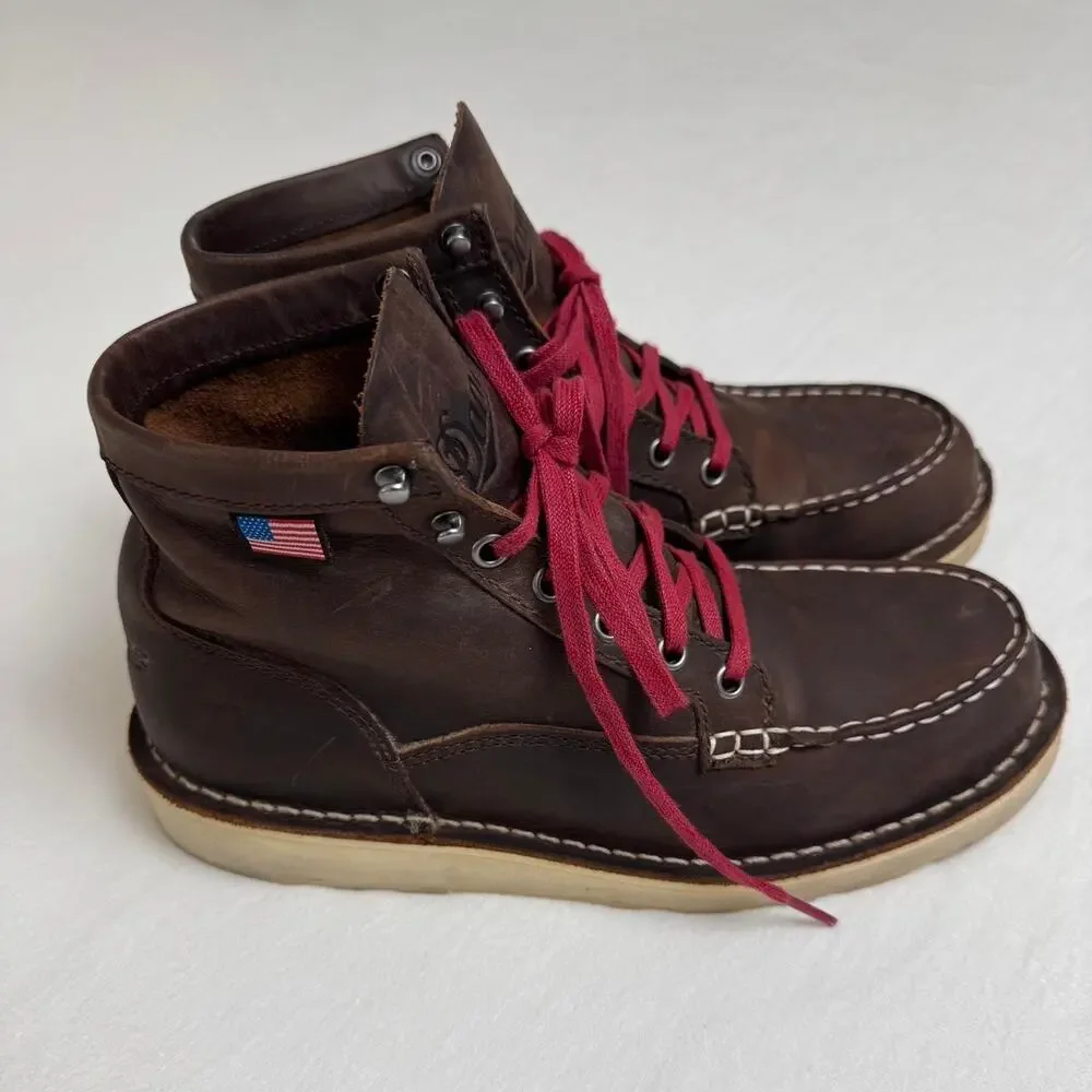 Danner Bull Run Moc Toe 6" Brown Leather Lace Up Boots Style 15575 Size US 8 - Picture 3 of 8